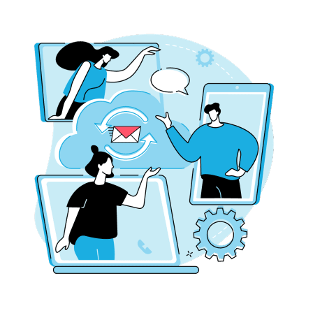 three people in a circle with red envelope in the center