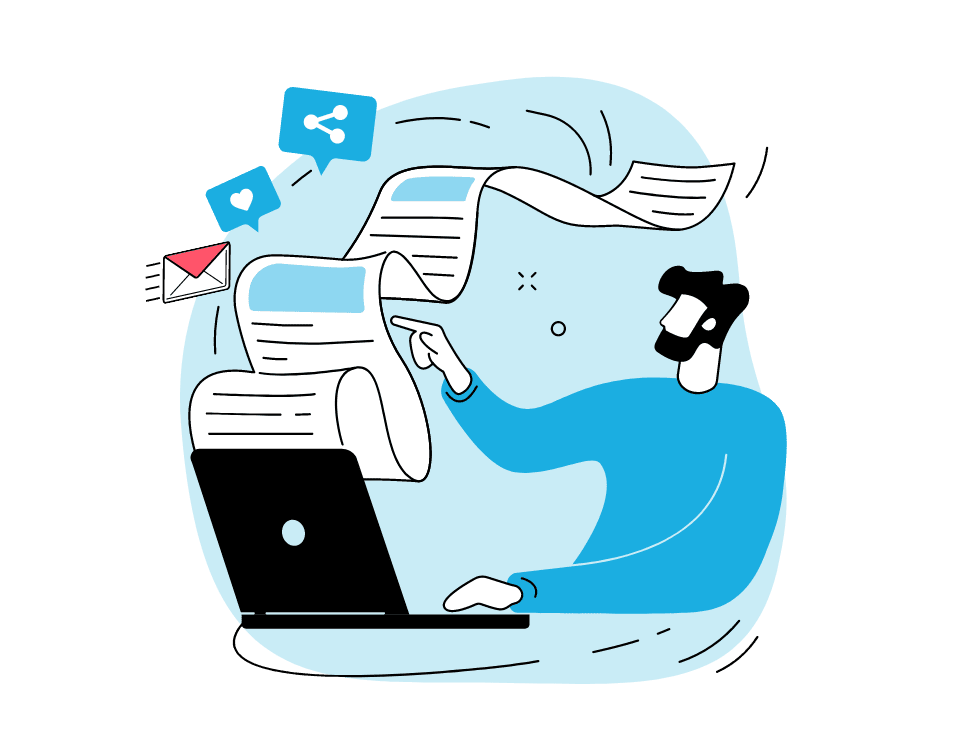 man in mail automation on his computer